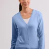 Kaschmir Strickjacke Cardigan V-Ausschnitt hellblau