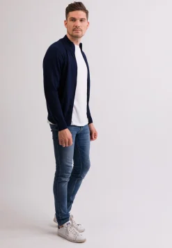 Kaschmir Strickjacke Cardigan marine blau (Frühling)