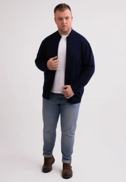 Kaschmir Strickjacke Cardigan marine blau