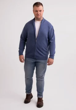 Kaschmir Strickjacke Cardigan jeans blau