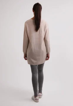 Kaschmir Strickjacke Cardigan Lang weizen