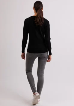Kaschmir Strickjacke Cardigan V-Ausschnitt schwarz