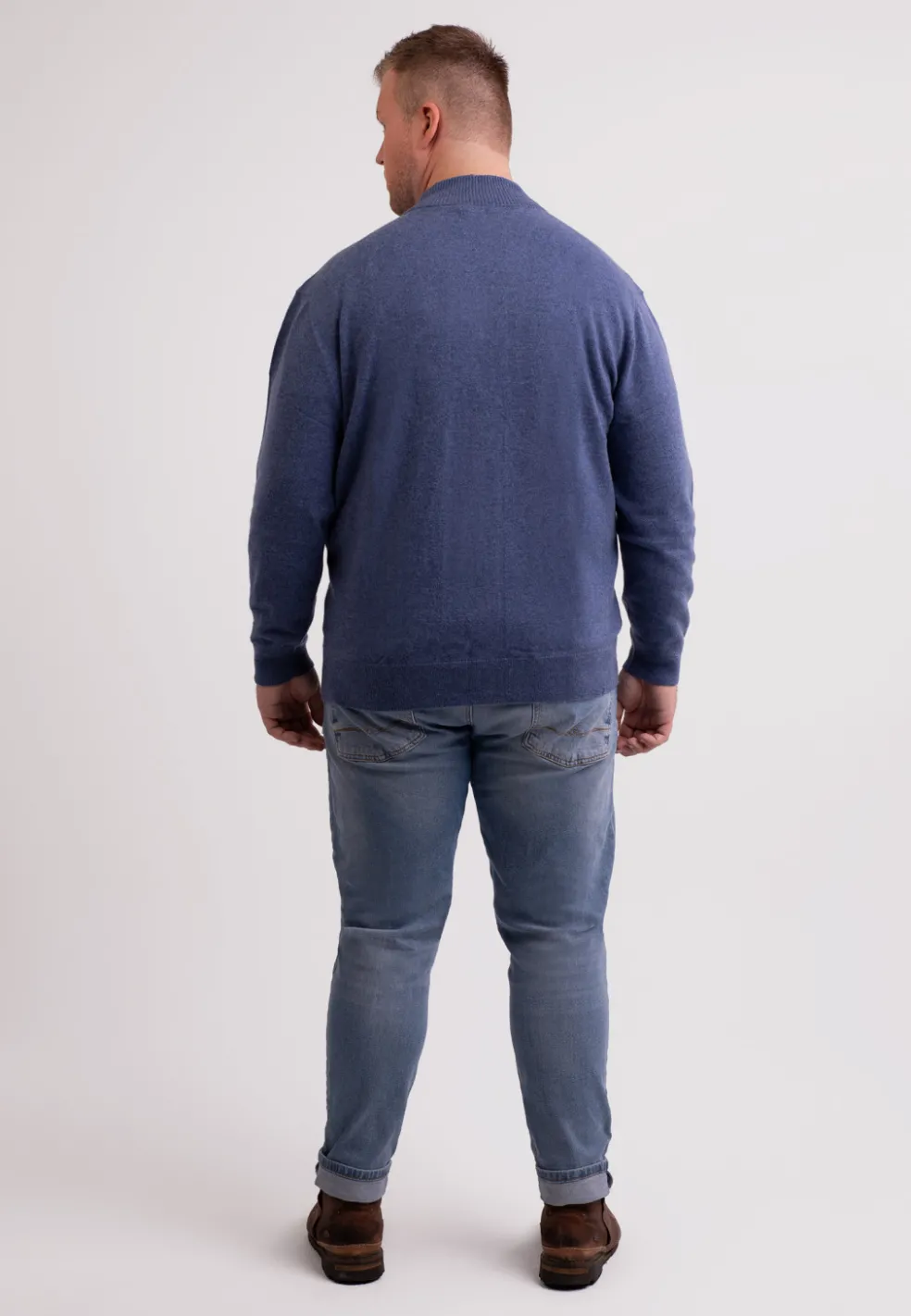Kaschmir Strickjacke Cardigan jeans blau