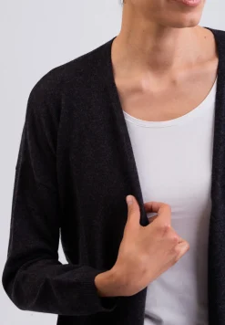 Kaschmir Strickjacke Cardigan Lang dunkel anthrazit