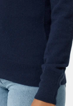 Kaschmir Strickjacke Cardigan mit Reissverschluss marine blau