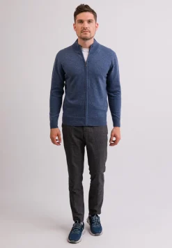 Kaschmir Strickjacke Cardigan jeans blau