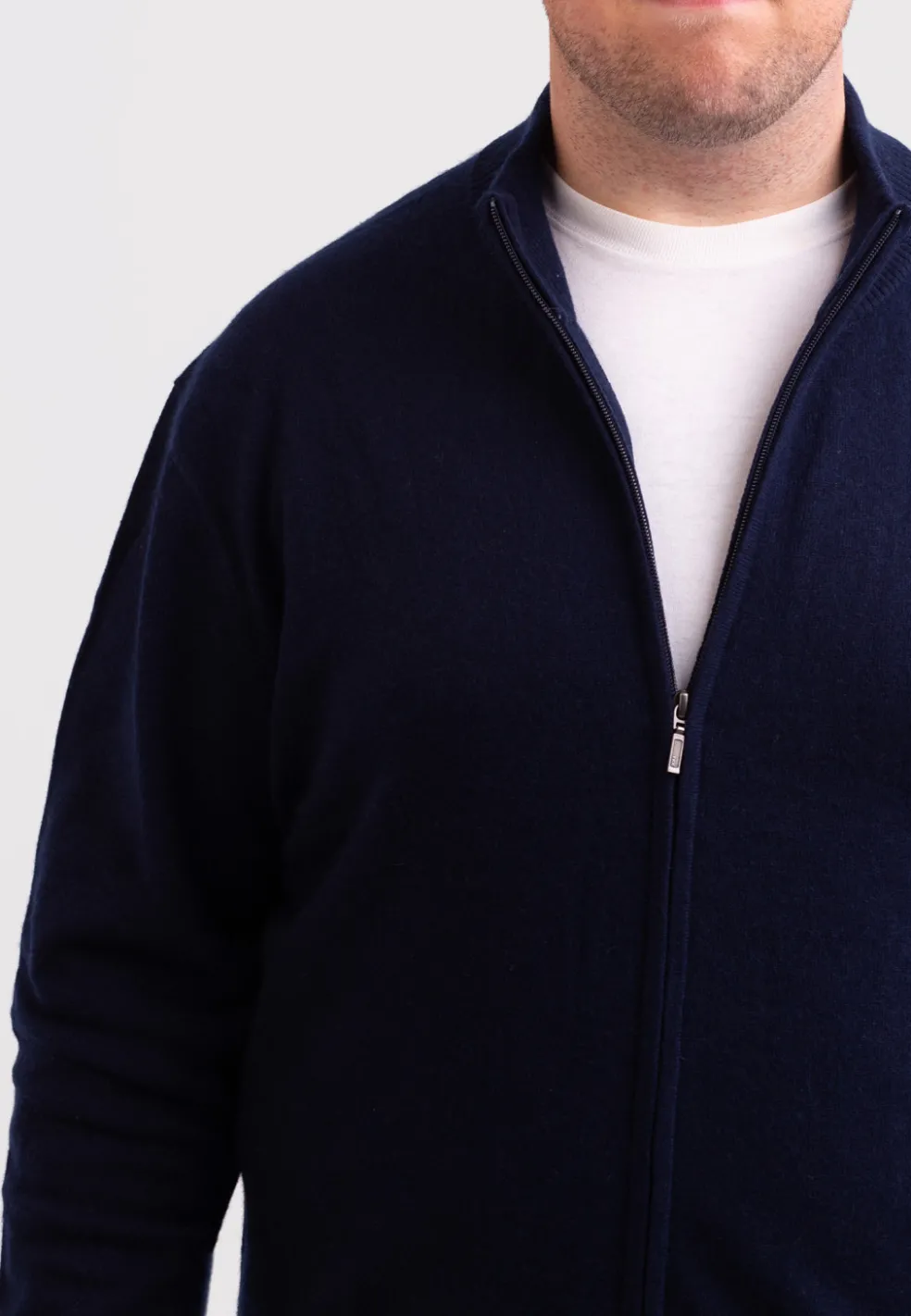 Kaschmir Strickjacke Cardigan marine blau