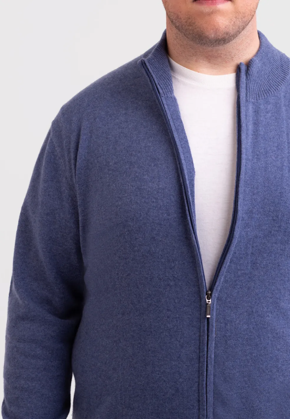 Kaschmir Strickjacke Cardigan jeans blau