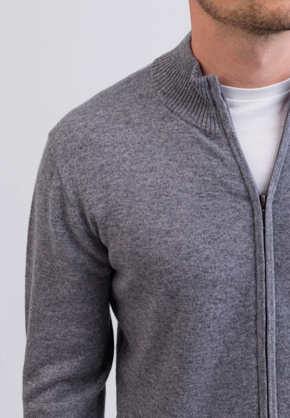 Kaschmir Strickjacke Cardigan grau
