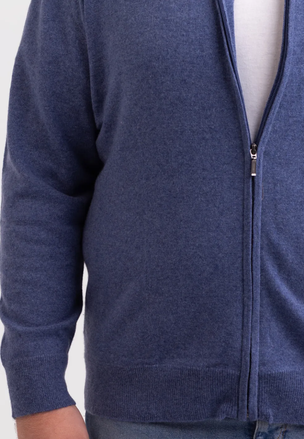 Kaschmir Strickjacke Cardigan jeans blau
