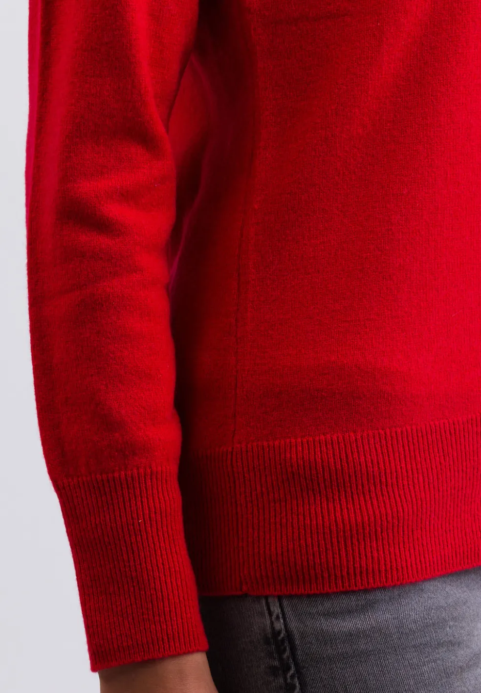 Kaschmir Strickjacke Cardigan V-Ausschnitt rot