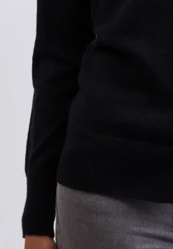 Kaschmir Strickjacke Cardigan Rundhals schwarz