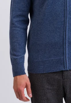 Kaschmir Strickjacke Cardigan jeans blau
