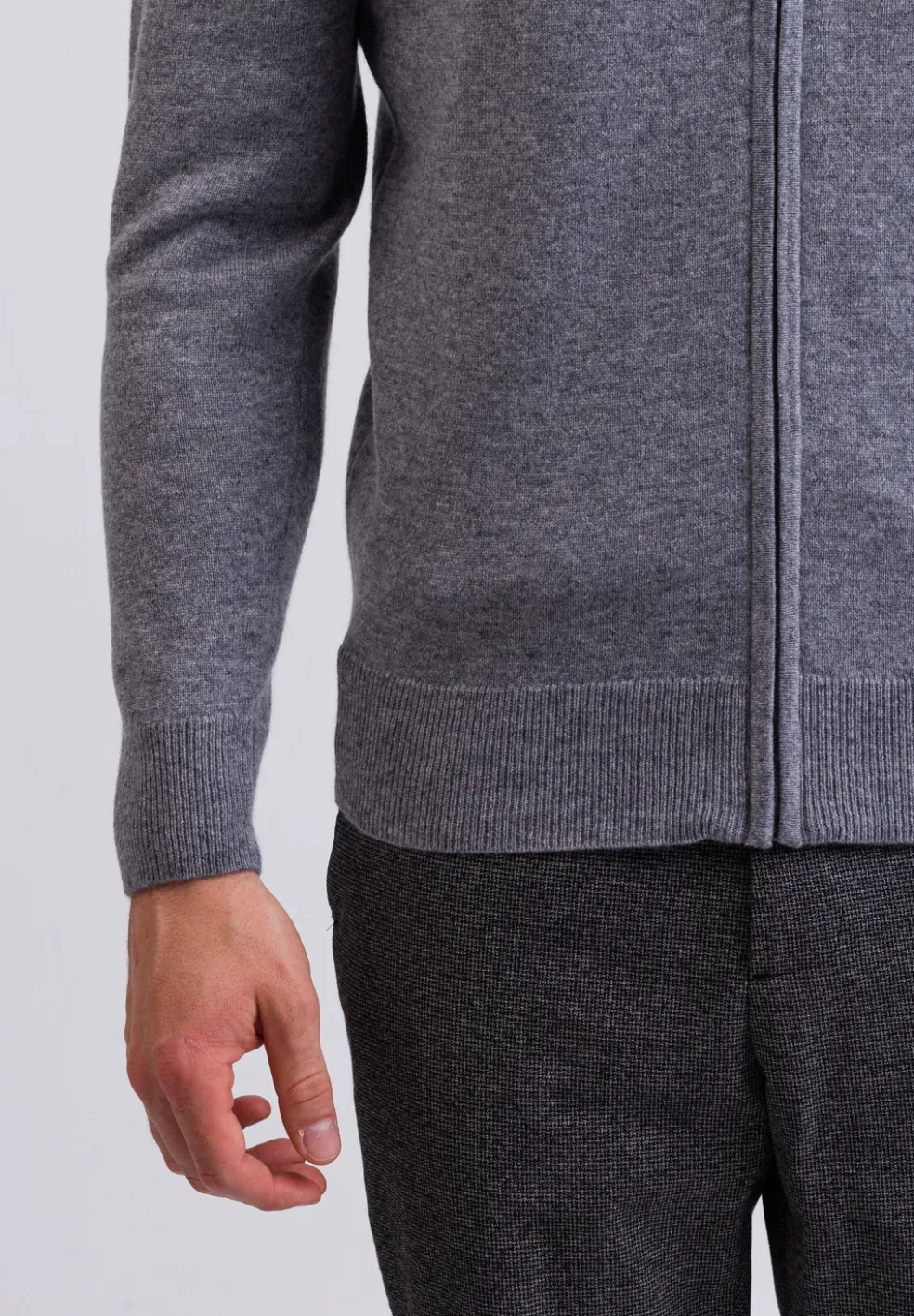 Kaschmir Strickjacke Cardigan grau