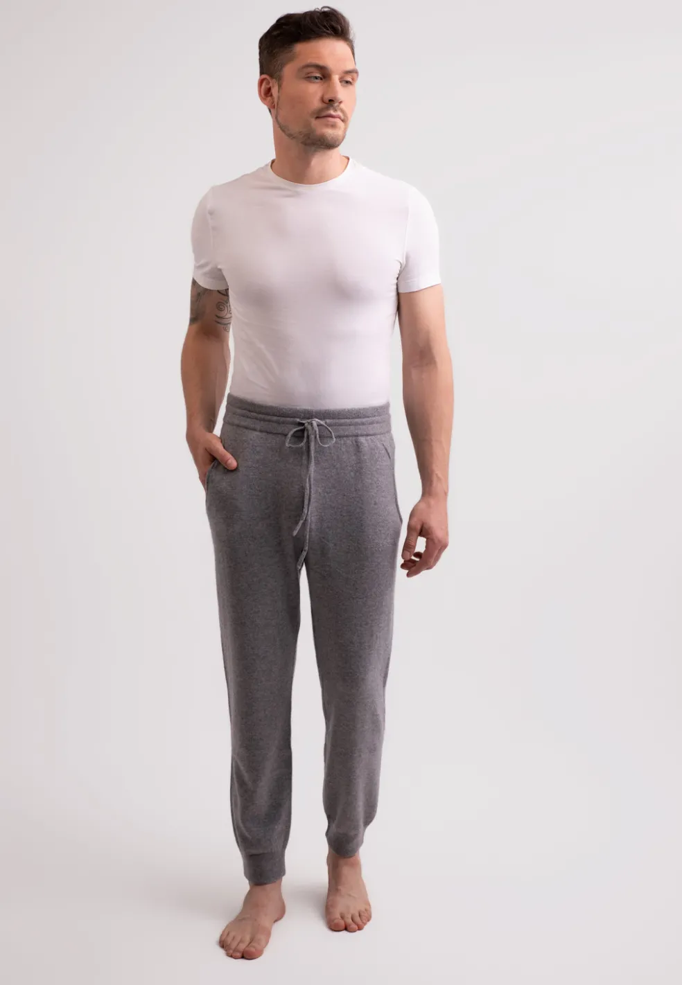 Kaschmir Trainerhose grau