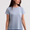 Kaschmir T-Shirt mit Rundhals himmelblau