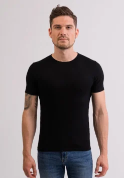 Kaschmir T-Shirt mit Rundhals schwarz
