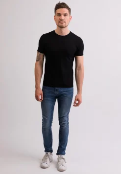 Kaschmir T-Shirt mit Rundhals schwarz