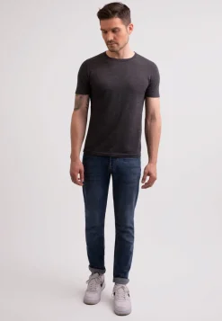 Kaschmir T-Shirt mit Rundhals dunkel anthrazit