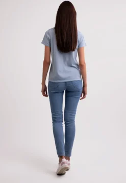 Kaschmir T-Shirt mit Rundhals himmelblau