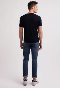 Kaschmir T-Shirt mit Rundhals marine blau