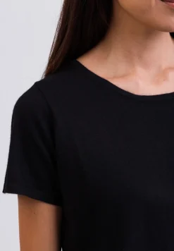 Kaschmir T-Shirt mit Rundhals schwarz