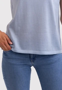 Kaschmir T-Shirt mit Rundhals himmelblau