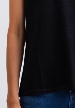 Kaschmir T-Shirt mit Rundhals schwarz
