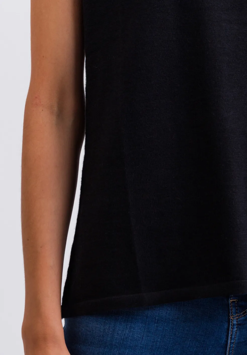 Kaschmir T-Shirt mit Rundhals schwarz