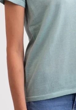 Kaschmir T-Shirt mit V-Ausschnitt minzgrün