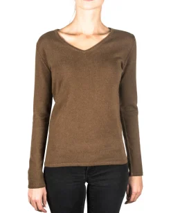 Kaschmir V-Ausschnitt Pullover mocha