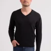 Kaschmir V-Ausschnitt Pullover dunkel anthrazit
