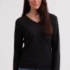 Kaschmir V-Ausschnitt Pullover dunkel anthrazit