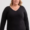 Kaschmir V-Ausschnitt Pullover dunkel anthrazit