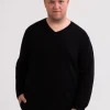 Kaschmir V-Ausschnitt Pullover schwarz