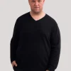 Kaschmir V-Ausschnitt Pullover holzkohle