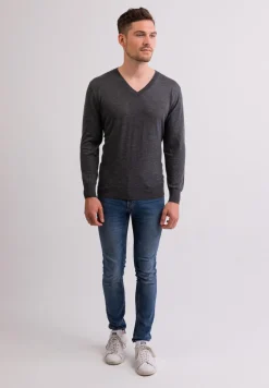 Kaschmir V-Ausschnitt Pullover flanell (Frühling)