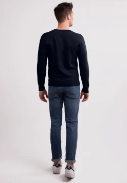 Kaschmir V-Ausschnitt Pullover marine blau
