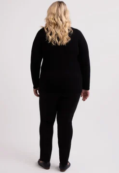Kaschmir V-Ausschnitt Pullover schwarz