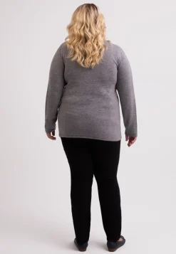 Kaschmir V-Ausschnitt Pullover grau