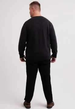 Kaschmir V-Ausschnitt Pullover dunkel anthrazit