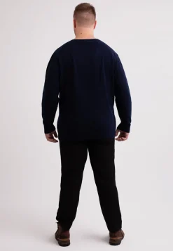 Kaschmir V-Ausschnitt Pullover marine blau