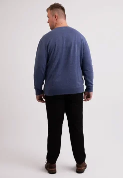 Kaschmir V-Ausschnitt Pullover jeans blau