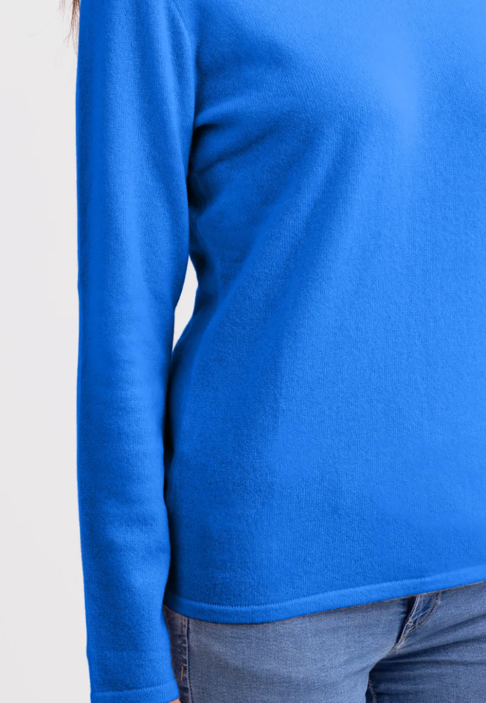 Kaschmir V-Ausschnitt Pullover dazzling blau