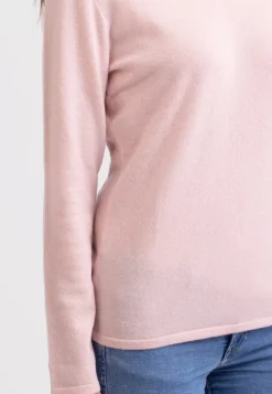Kaschmir V-Ausschnitt Pullover puderrosa