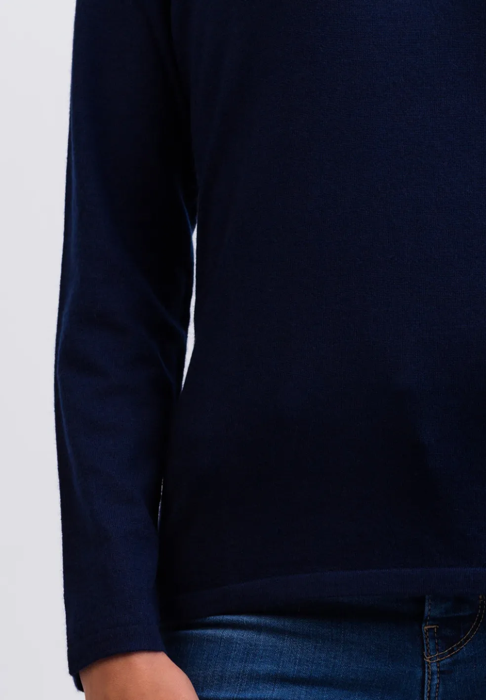Kaschmir V-Ausschnitt Pullover marine blau (Frühling)