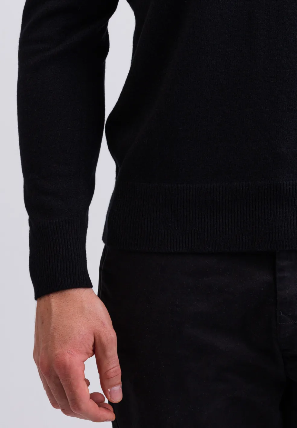 Kaschmir V-Ausschnitt Pullover schwarz
