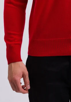 Kaschmir V-Ausschnitt Pullover rot