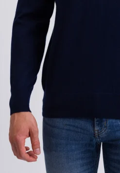 Kaschmir V-Ausschnitt Pullover marine blau (Frühling)
