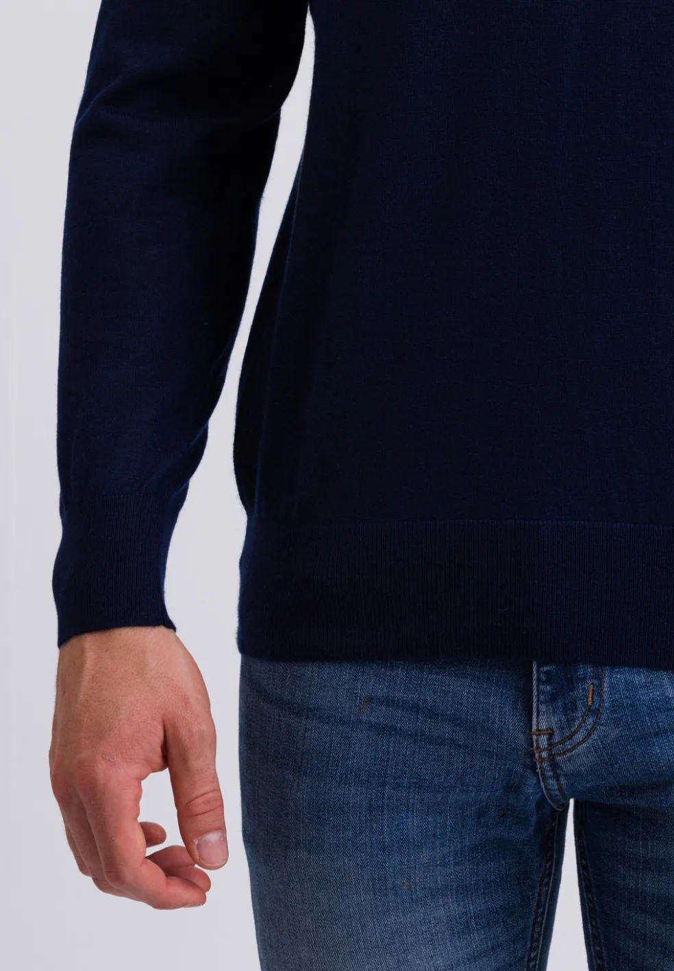 Kaschmir V-Ausschnitt Pullover marine blau (Frühling)